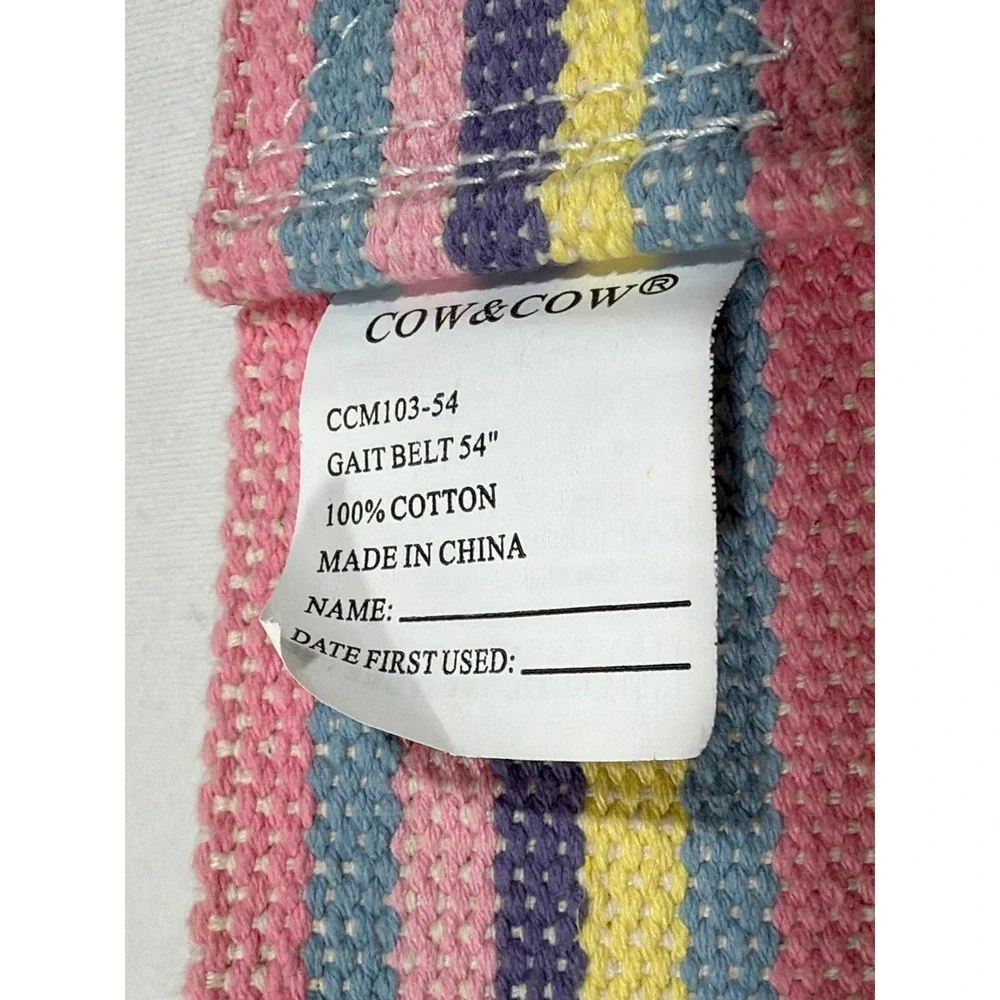 Cow Cow Transfer Gait Belt 54 Inch Pastel Cotton Medical Assist Belt